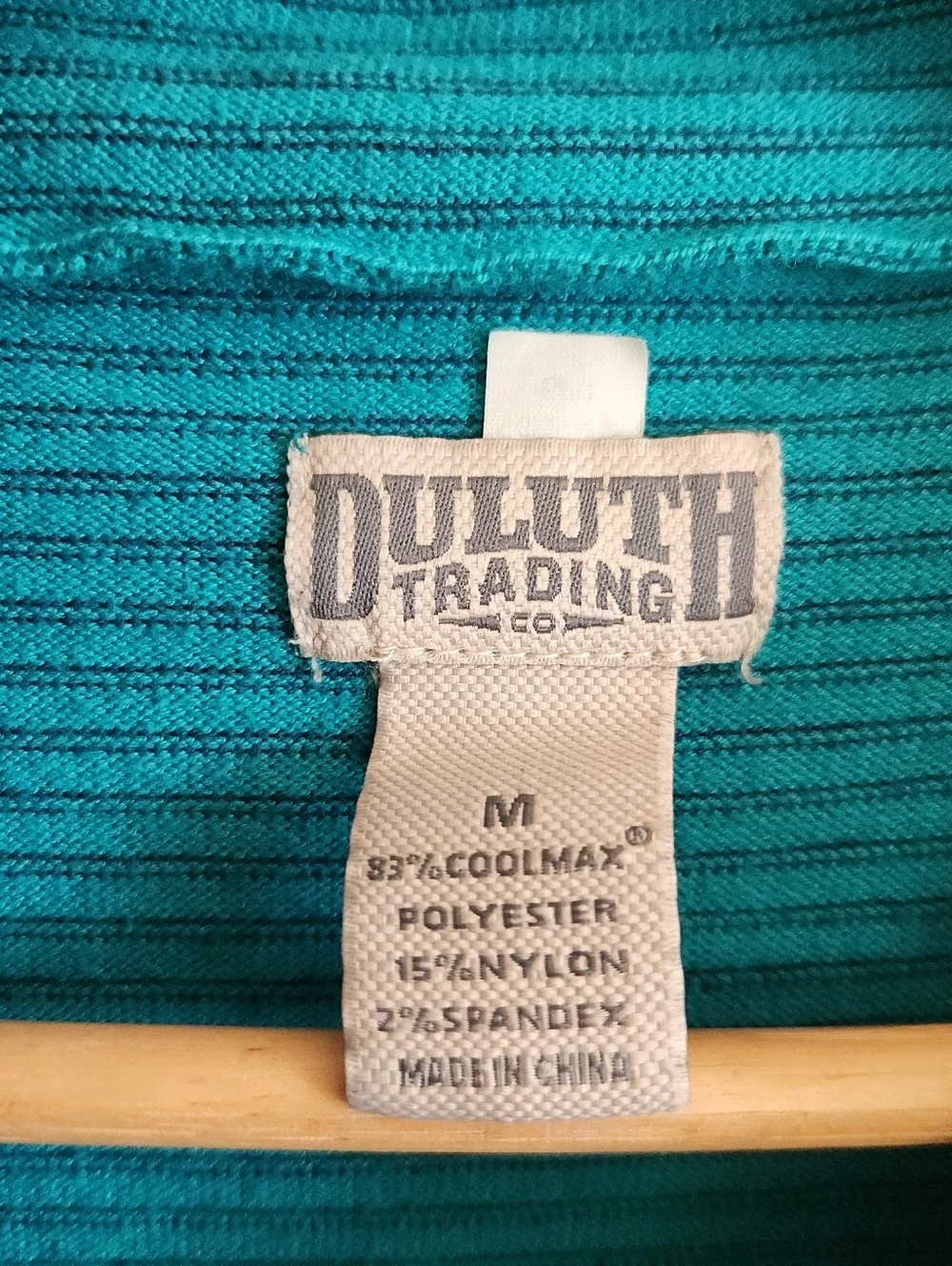 Duluth Trading Co Teal Striped Hooded Pullover Long Sleeve Sweatshirt Navy Mediu